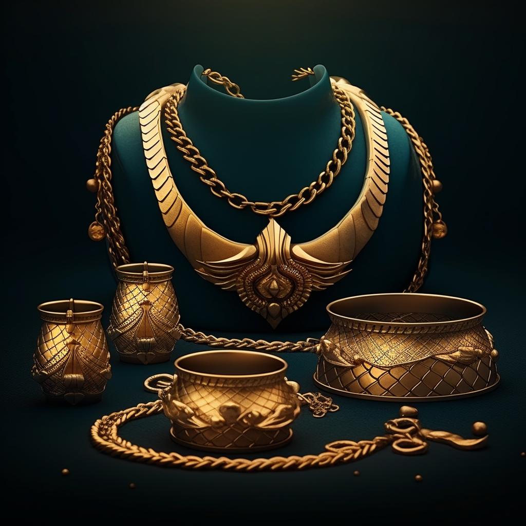 Beautiful gold jewelry collection