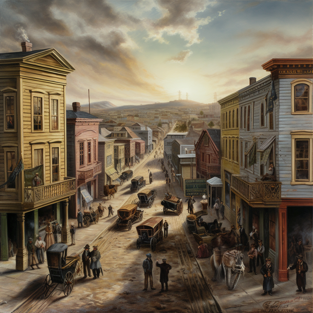 Oil Painting of Gold Rush Era San Francisco