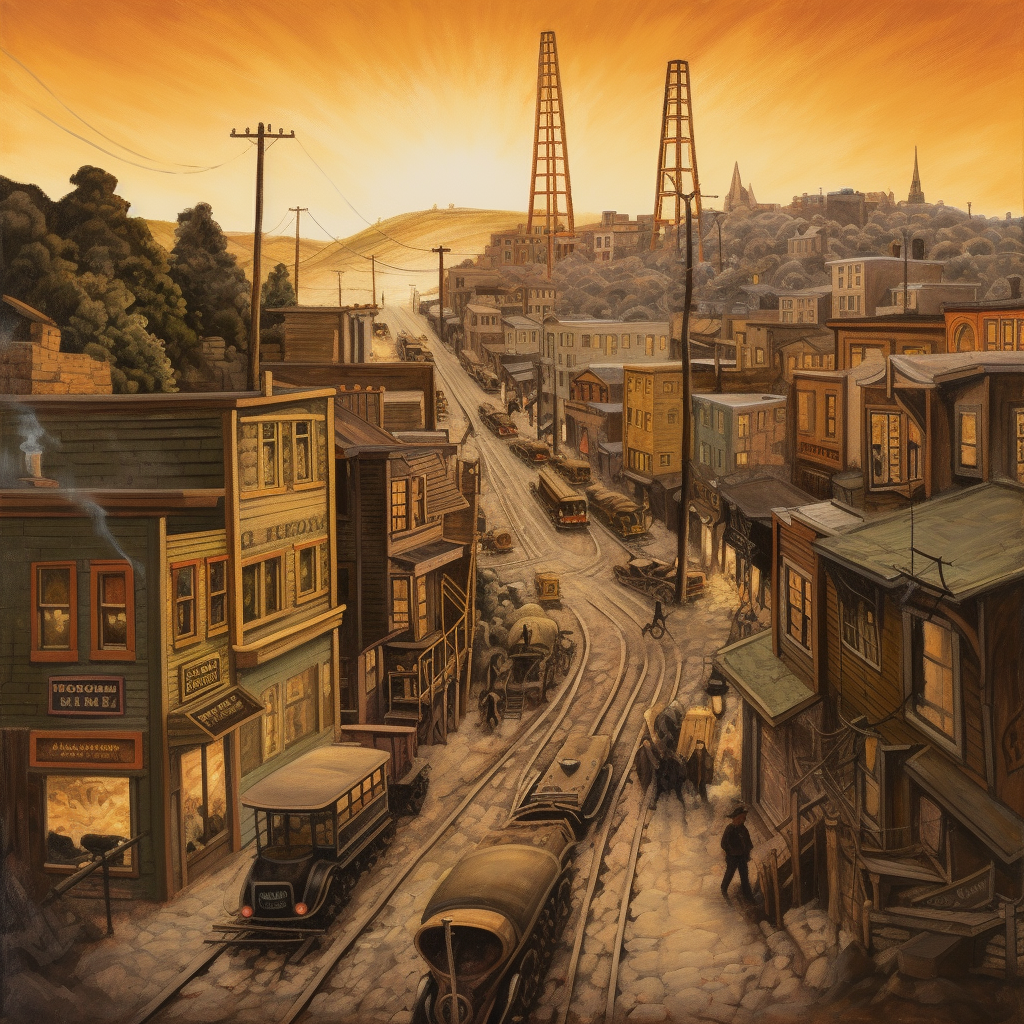 Painting of Gold Rush San Francisco