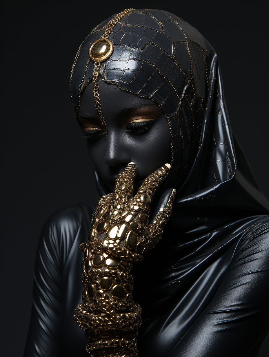 Stunning gold snake jewelry on dark hand