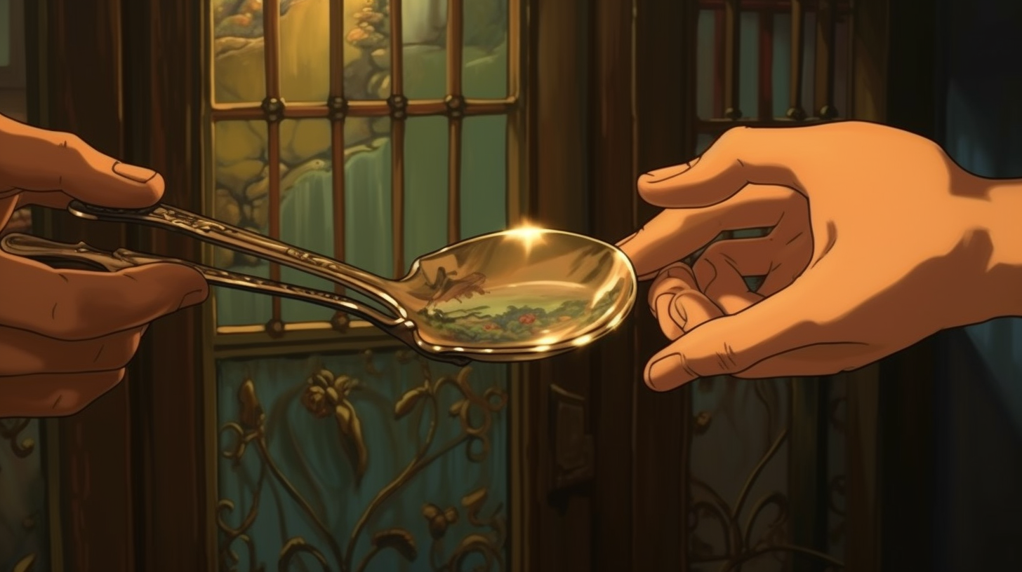 Gold Spoon Baby Hand, Studio Ghibli Style