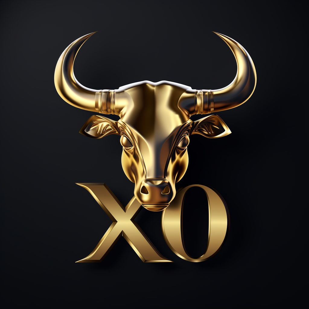 Stylish gold XO bull logo