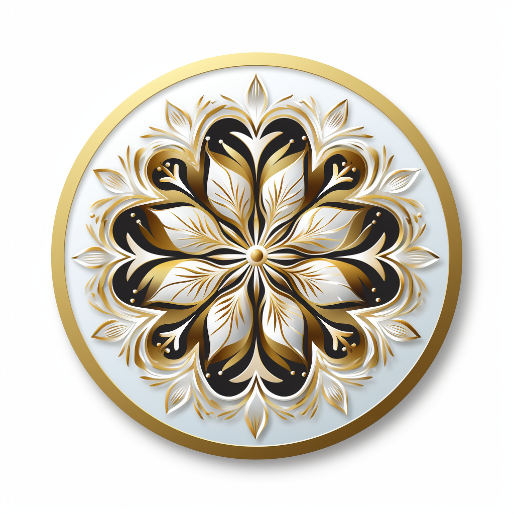 Beautiful gold logo with white snowflake