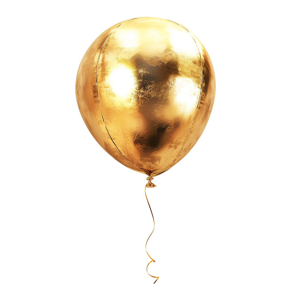 Golden balloon on white background