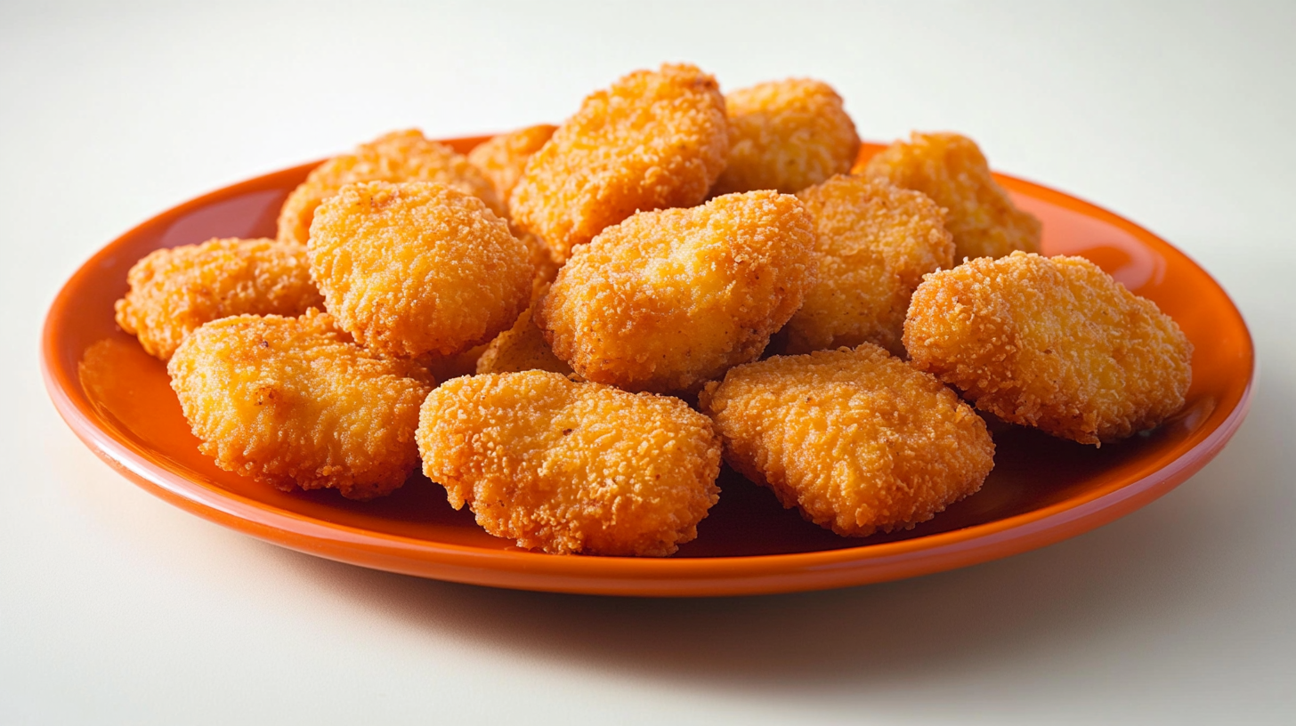 Plate of Golden Brown Chicken Nuggets