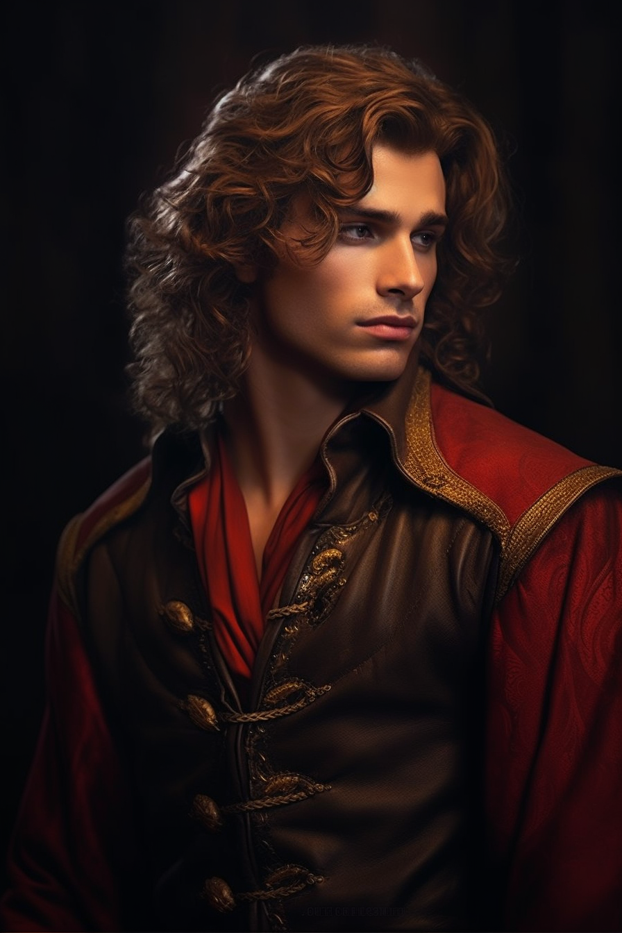 Stylish Paladin with Golden Brown Curly Hair