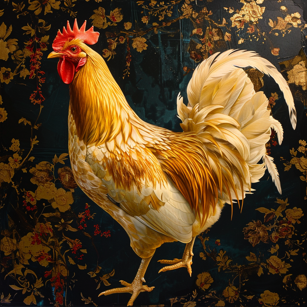 Golden chicken picture