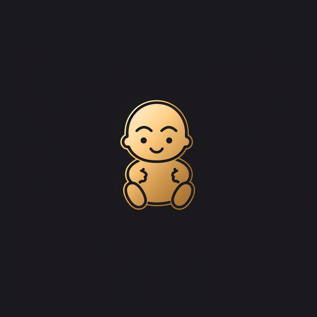 Golden chubby baby logo design