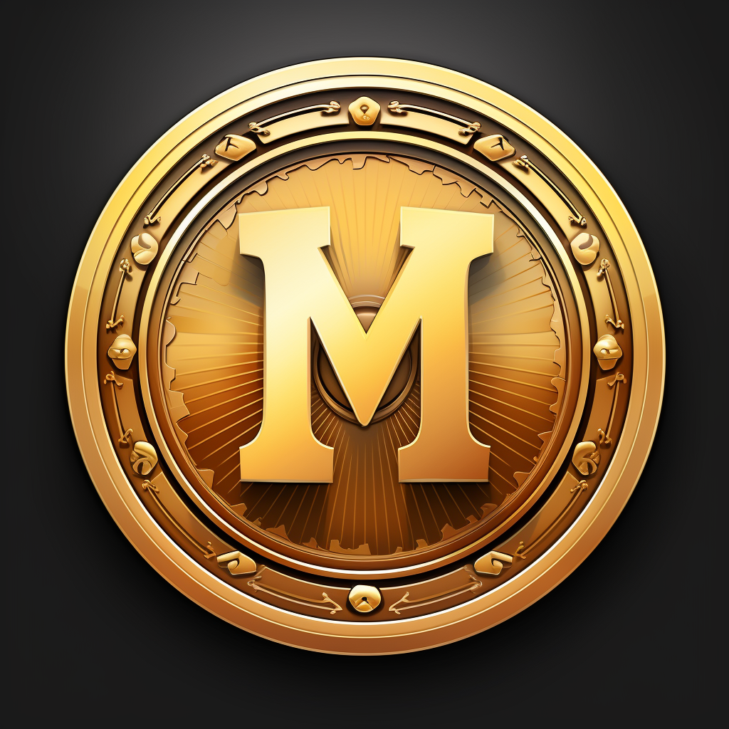 Golden Coin with M in Center