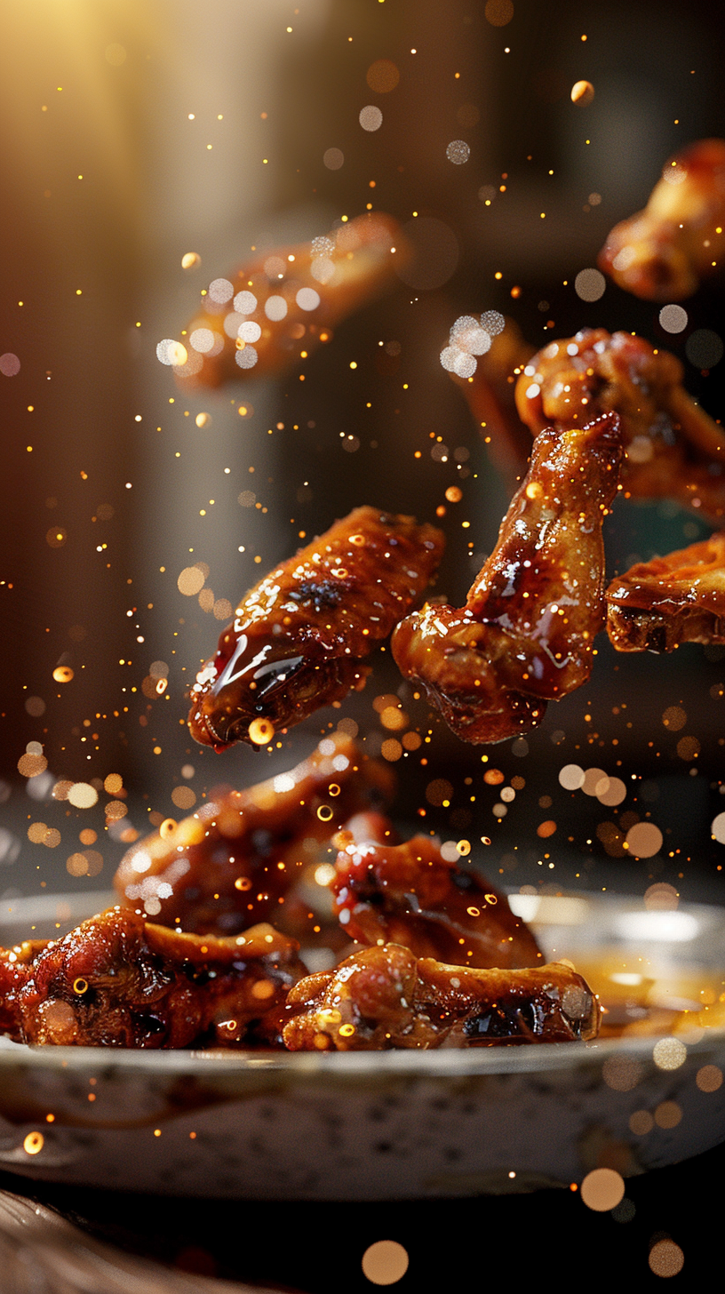 Plate of Delicious Golden Chicken Wings