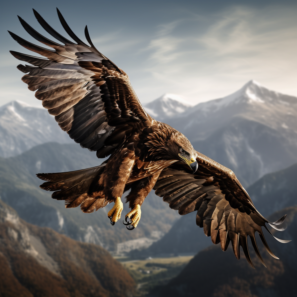 Majestic golden eagle in flight