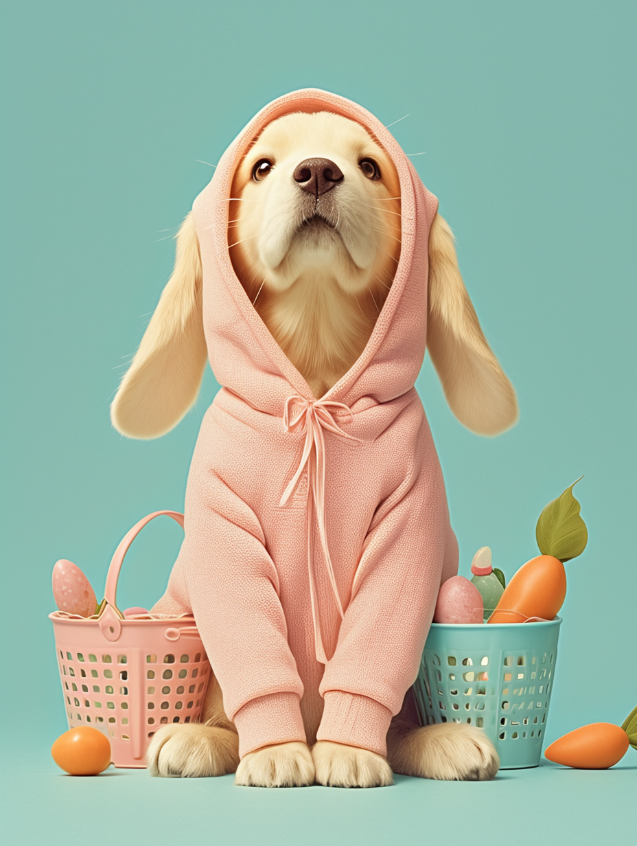 Golden Labrador Retriever Easter Bunny Costume