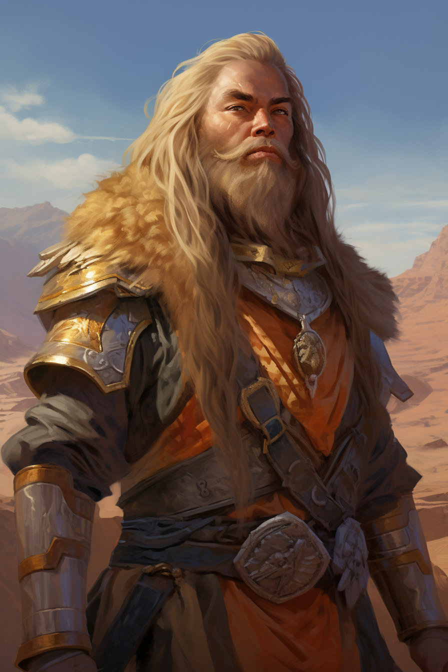 Female dwarf with long golden beard