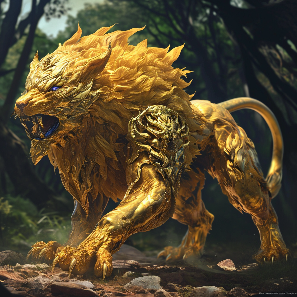 Golden Lynel realistic Zelda Breath Wild