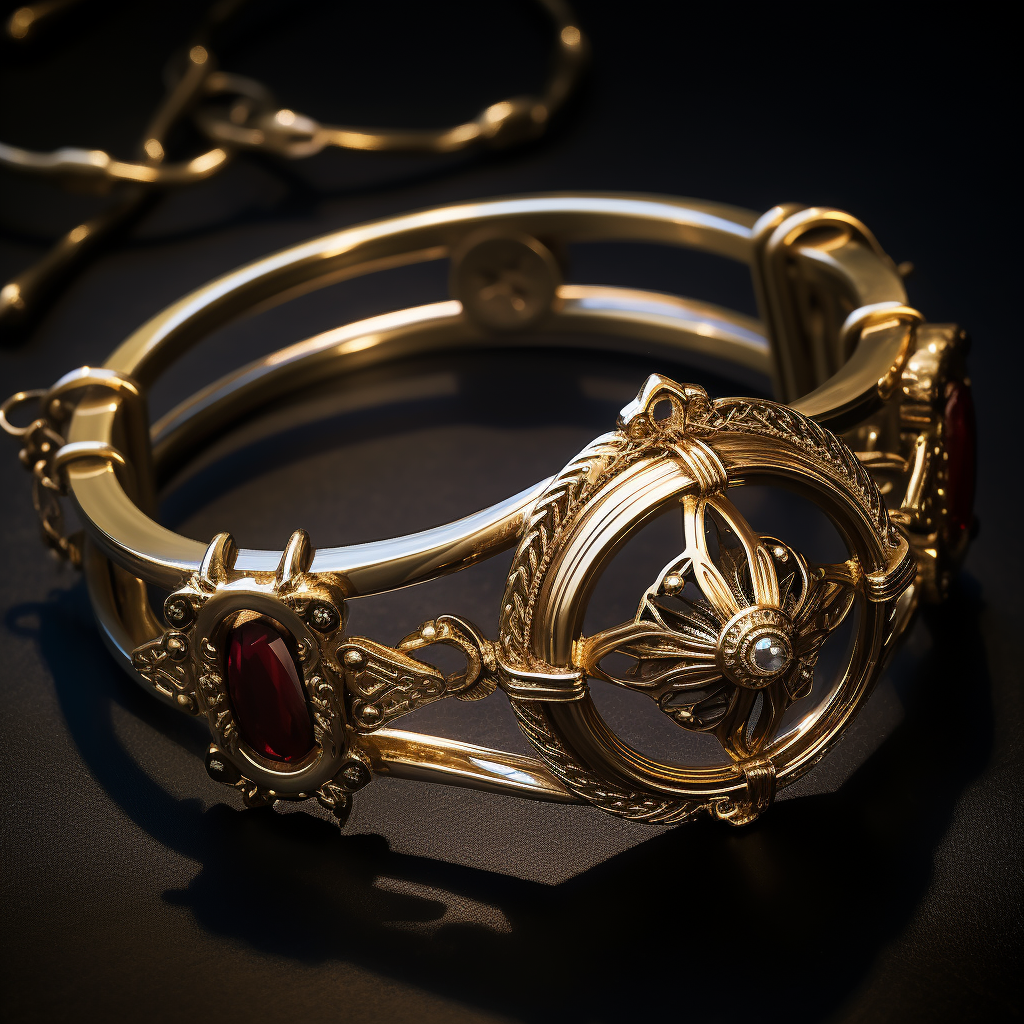 Golden magic handcuff D&D dark fantasy