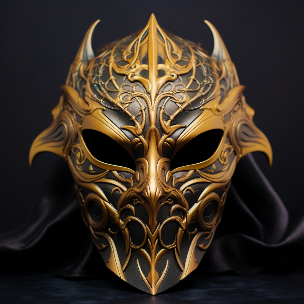 Golden magic mask in desert