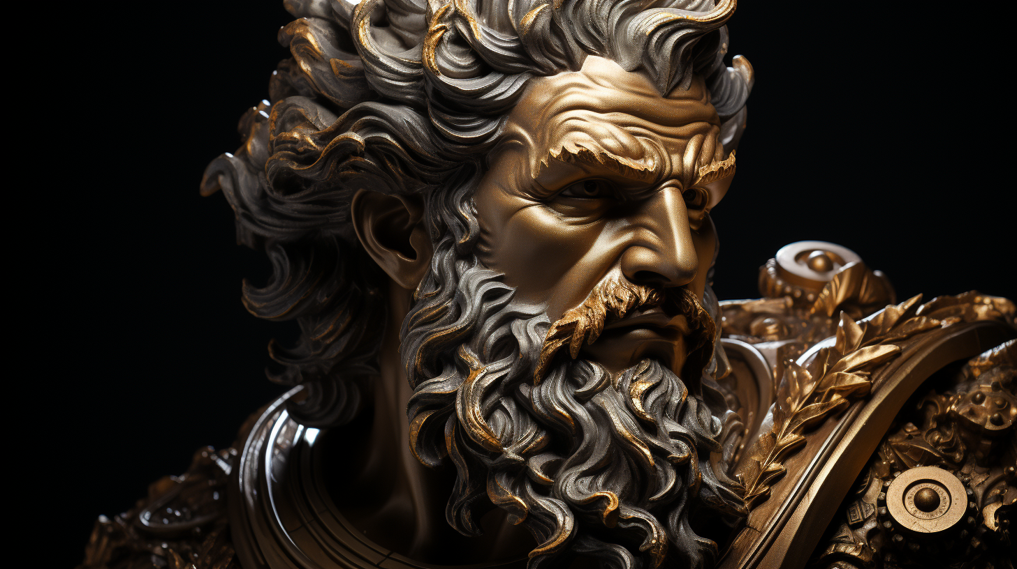 Greek Philosopher Head in Gold