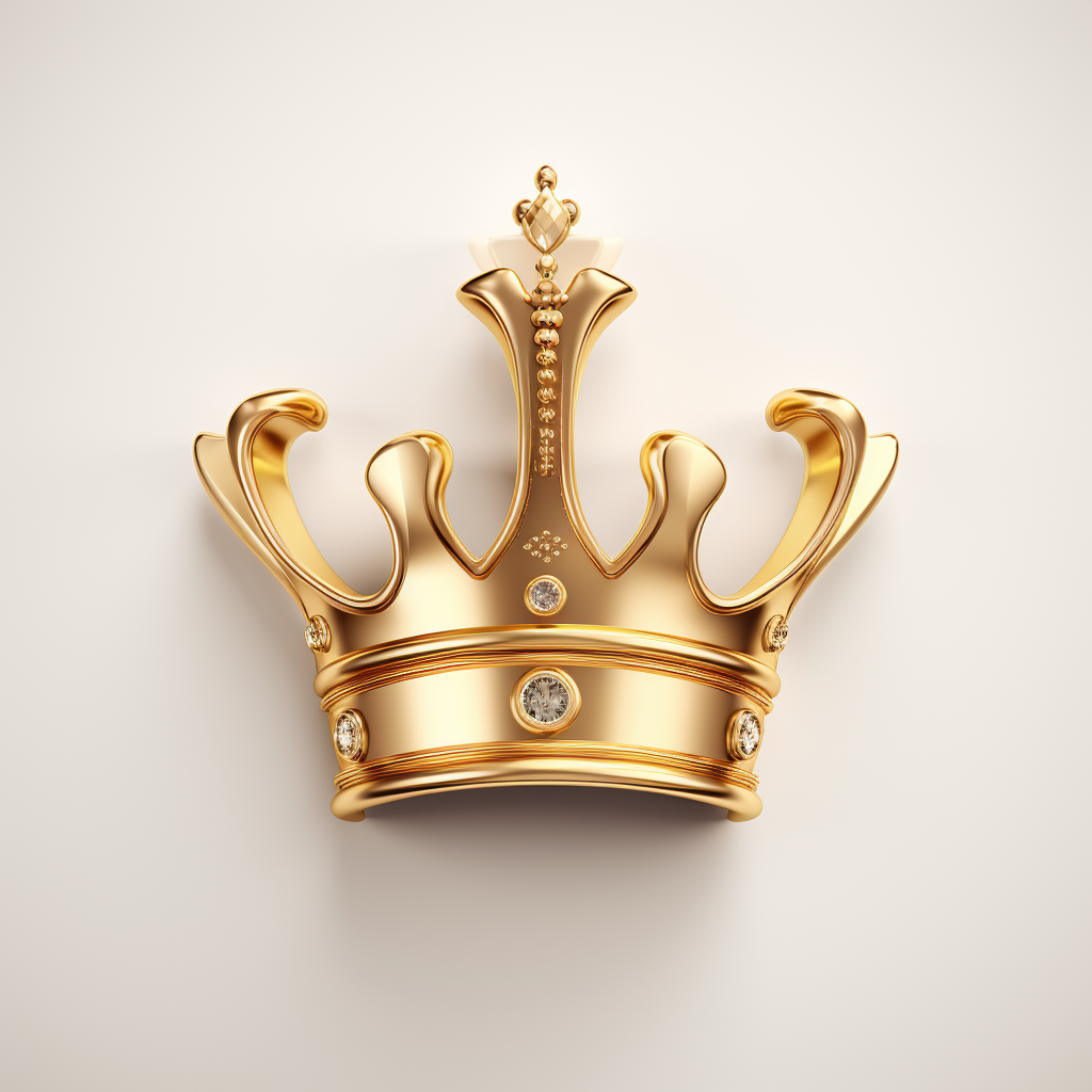 Golden music note with crown