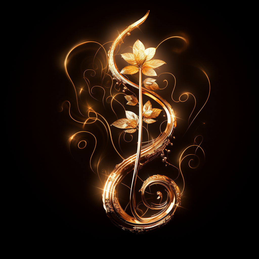 Golden music note symbol