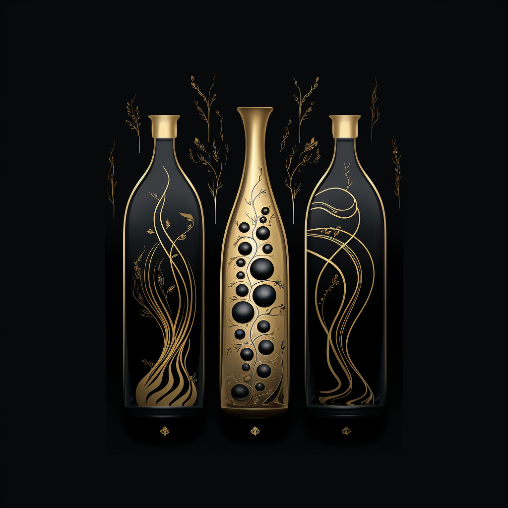 Artistic depiction of golden olive oil