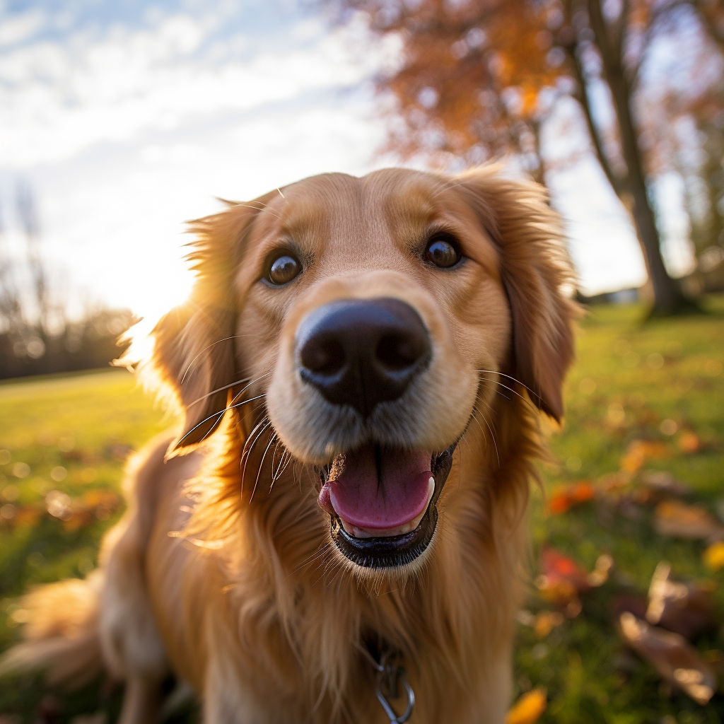 Beautiful Golden Retriever posing for the camera