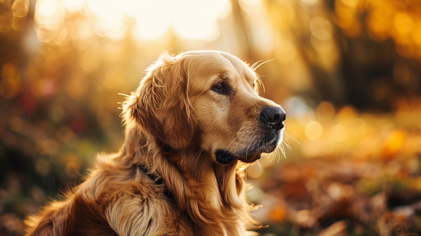 Closeup portrait of a golden retriever