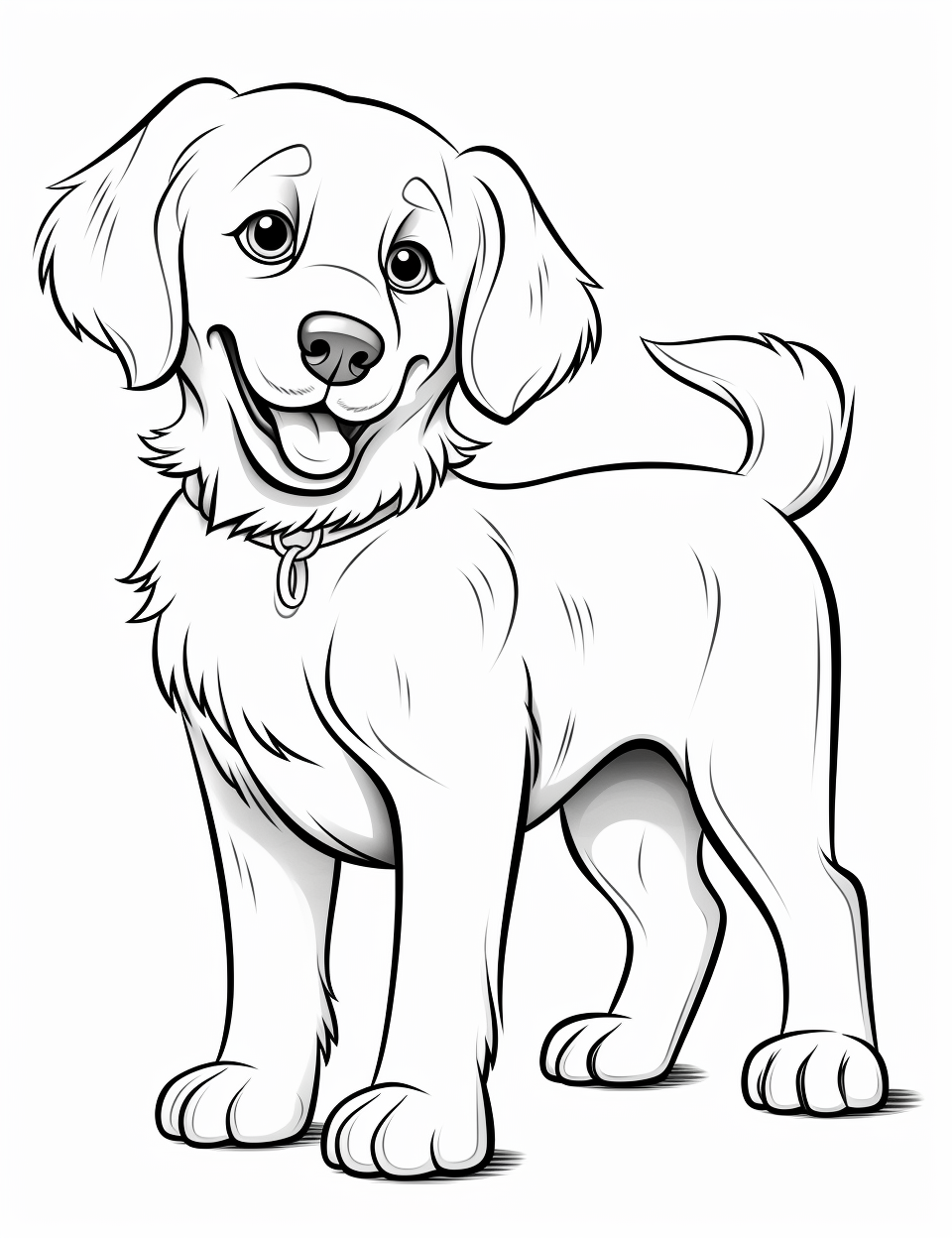 Golden Retriever Dog Coloring Page