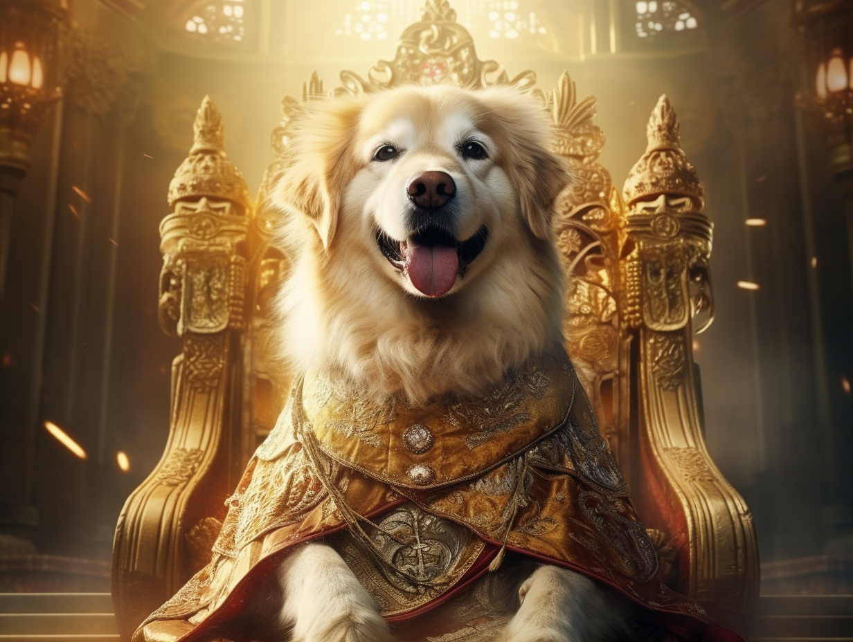 Golden Retriever as Ancient China's Emperor