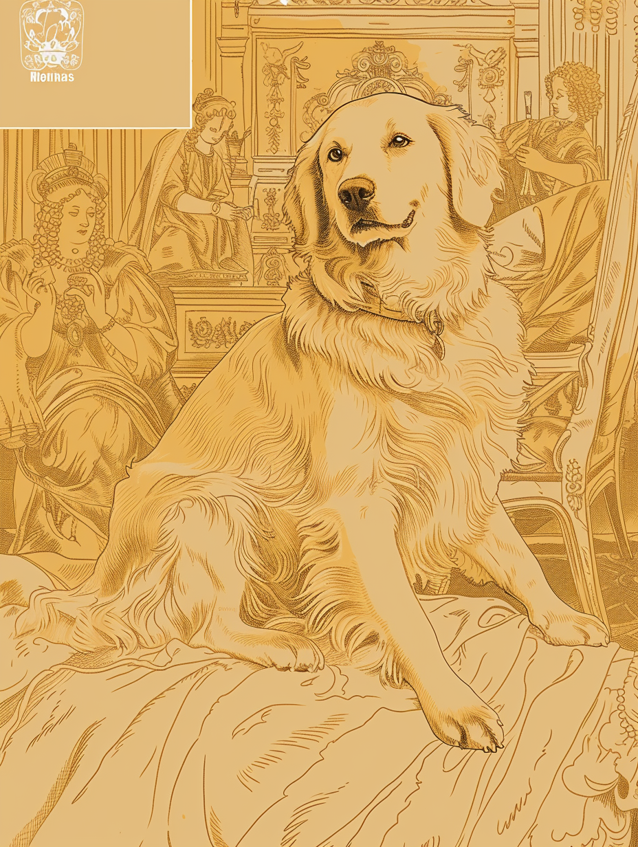 Golden Retriever in Colorbook Style