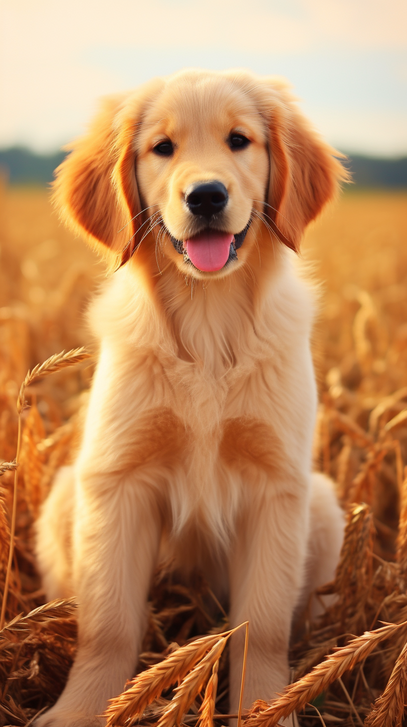 Adorable golden retriever puppy wallpaper