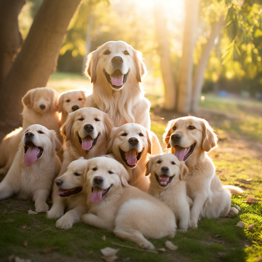 Playful English Creme Golden Retrievers with Families