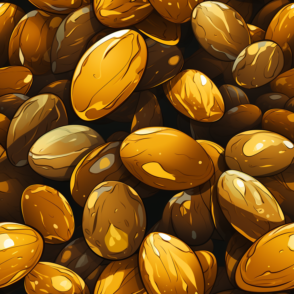 Golden runny eggs background