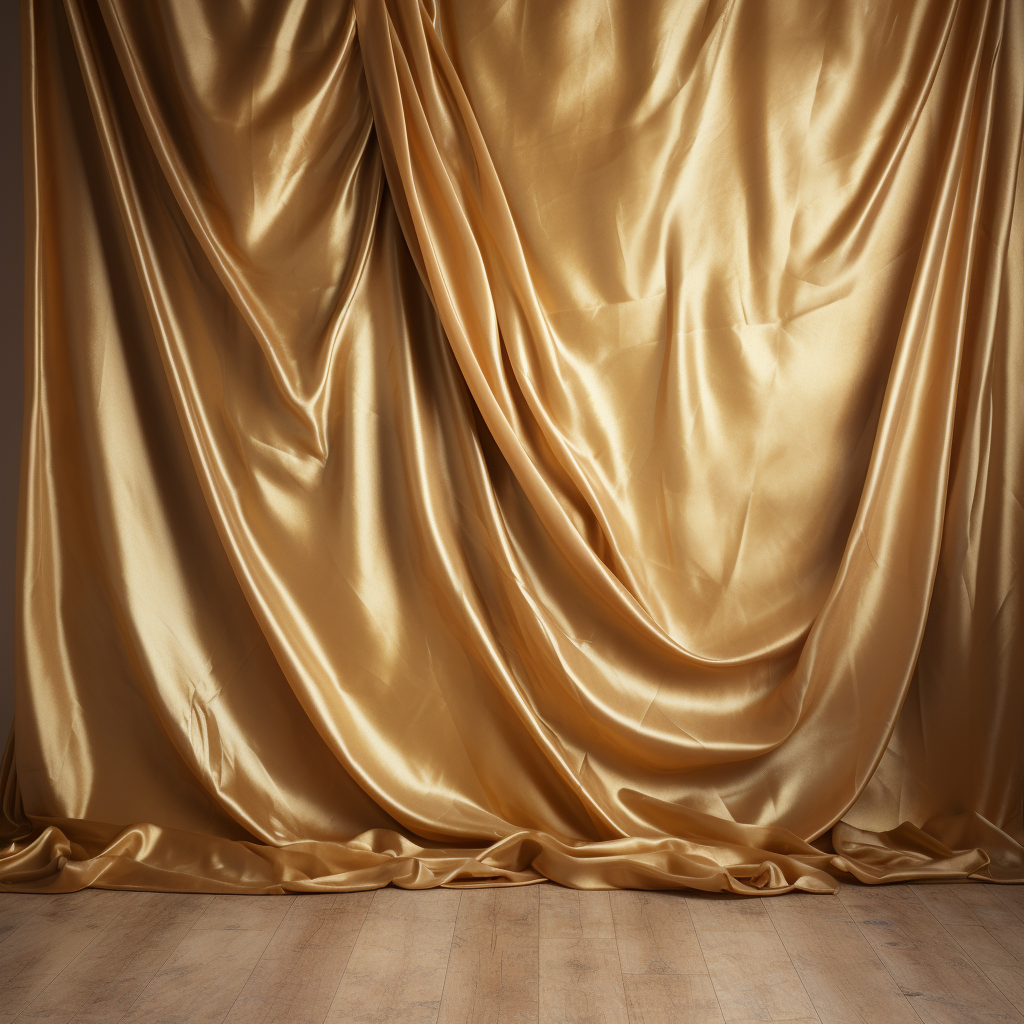 Golden Shining Fabric Drape on Wall