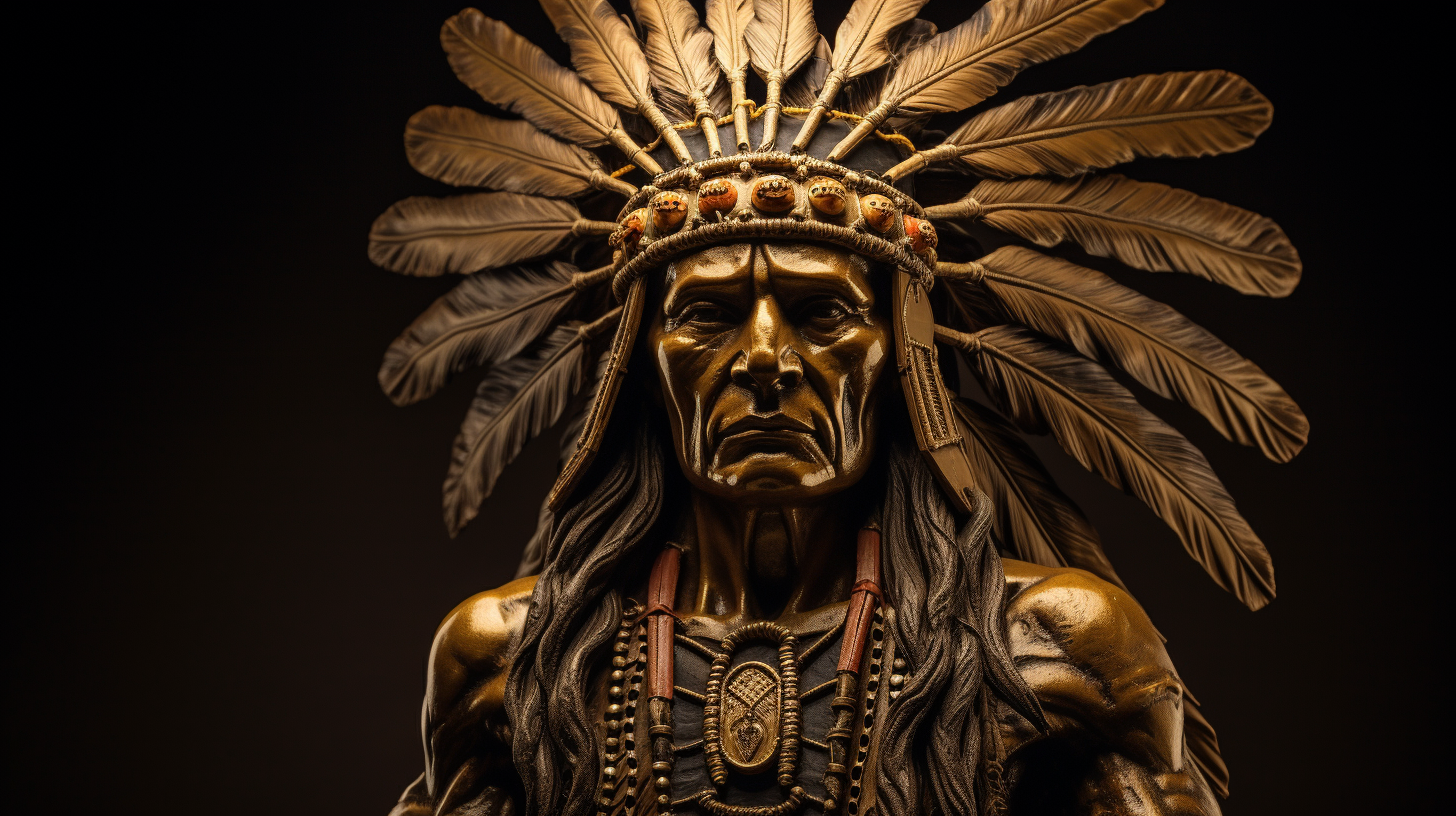 Golden Statue of Native American