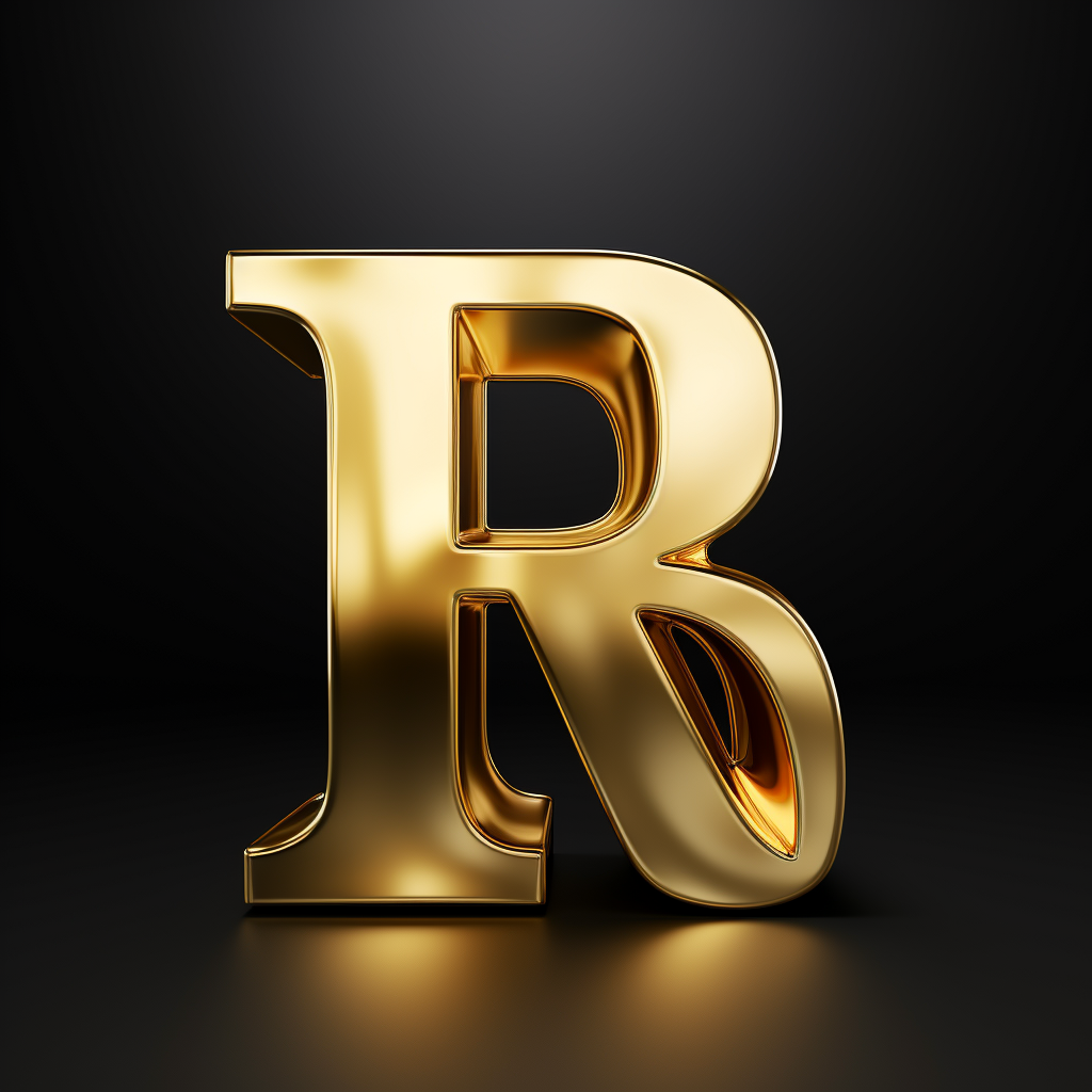 Shiny golden 'WB' letters on white background