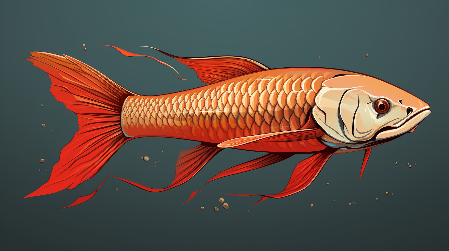 Beautiful golden-red Asiatic Arowana swimming gracefully