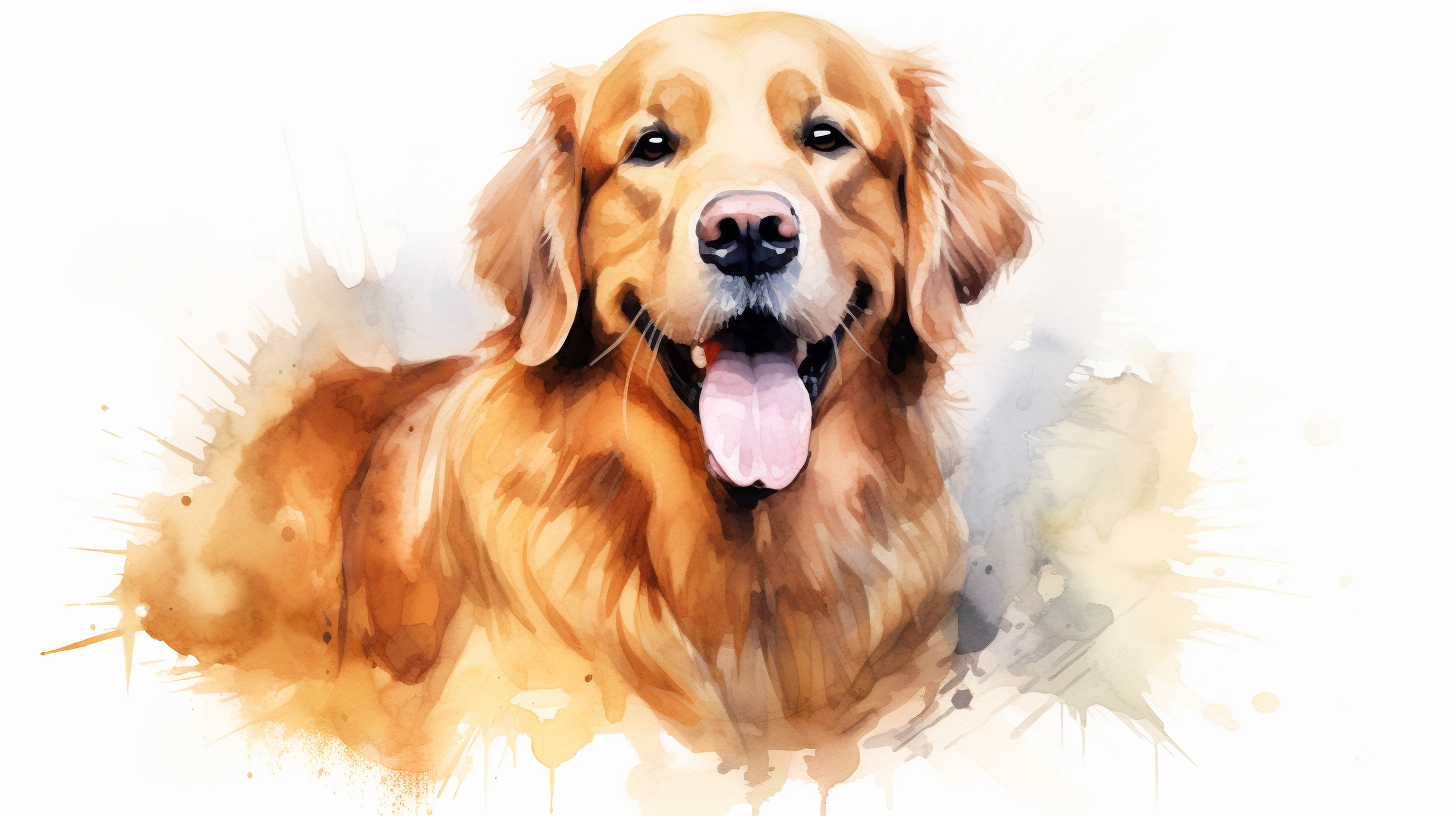 Golden Retriever Watercolor Painting