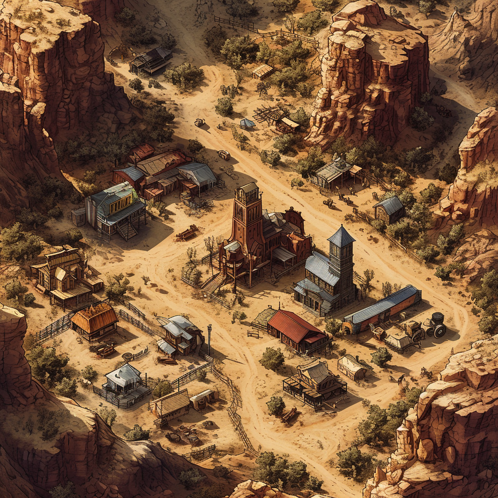 A magnificent view of Goldencross Wild West City