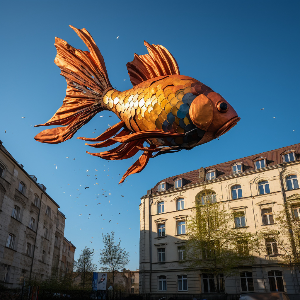 Goldenfish soaring through Budapest's District II