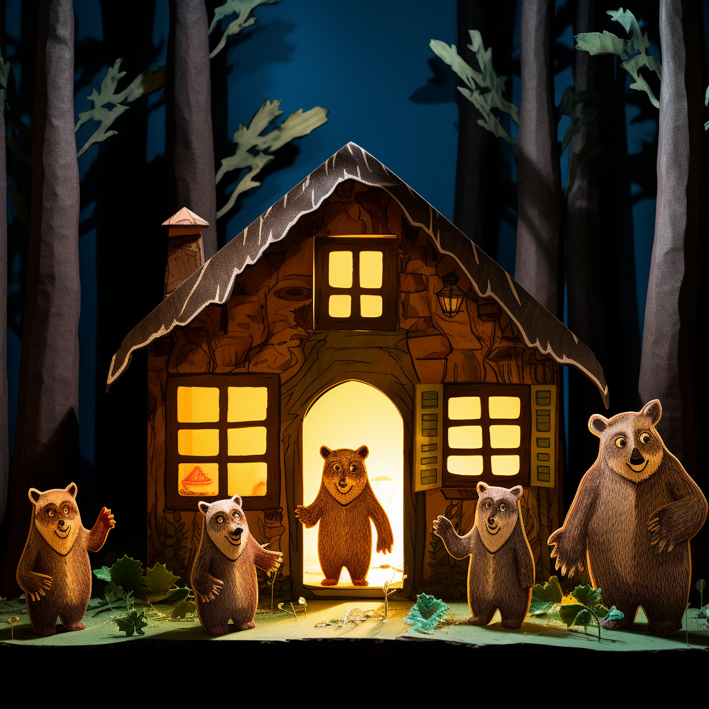 Goldilocks and the Three Bears in Shadow Puppet Theater