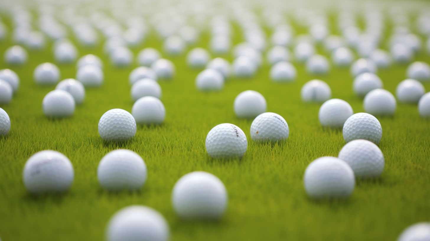 Golf balls on turf ground