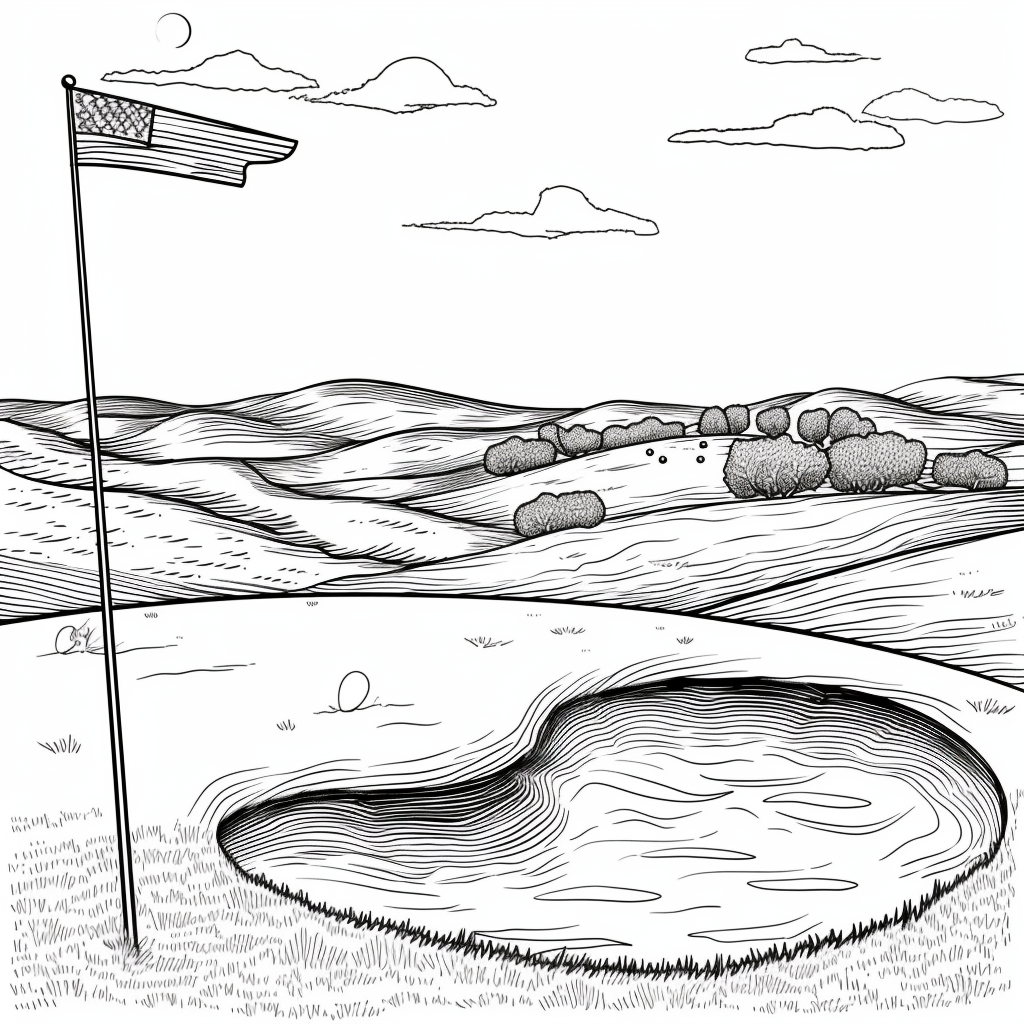 Cartoon Golf Course Illustration