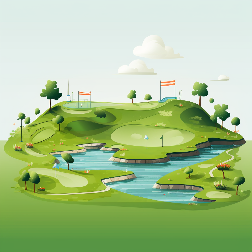 Vector illustration of a golf course