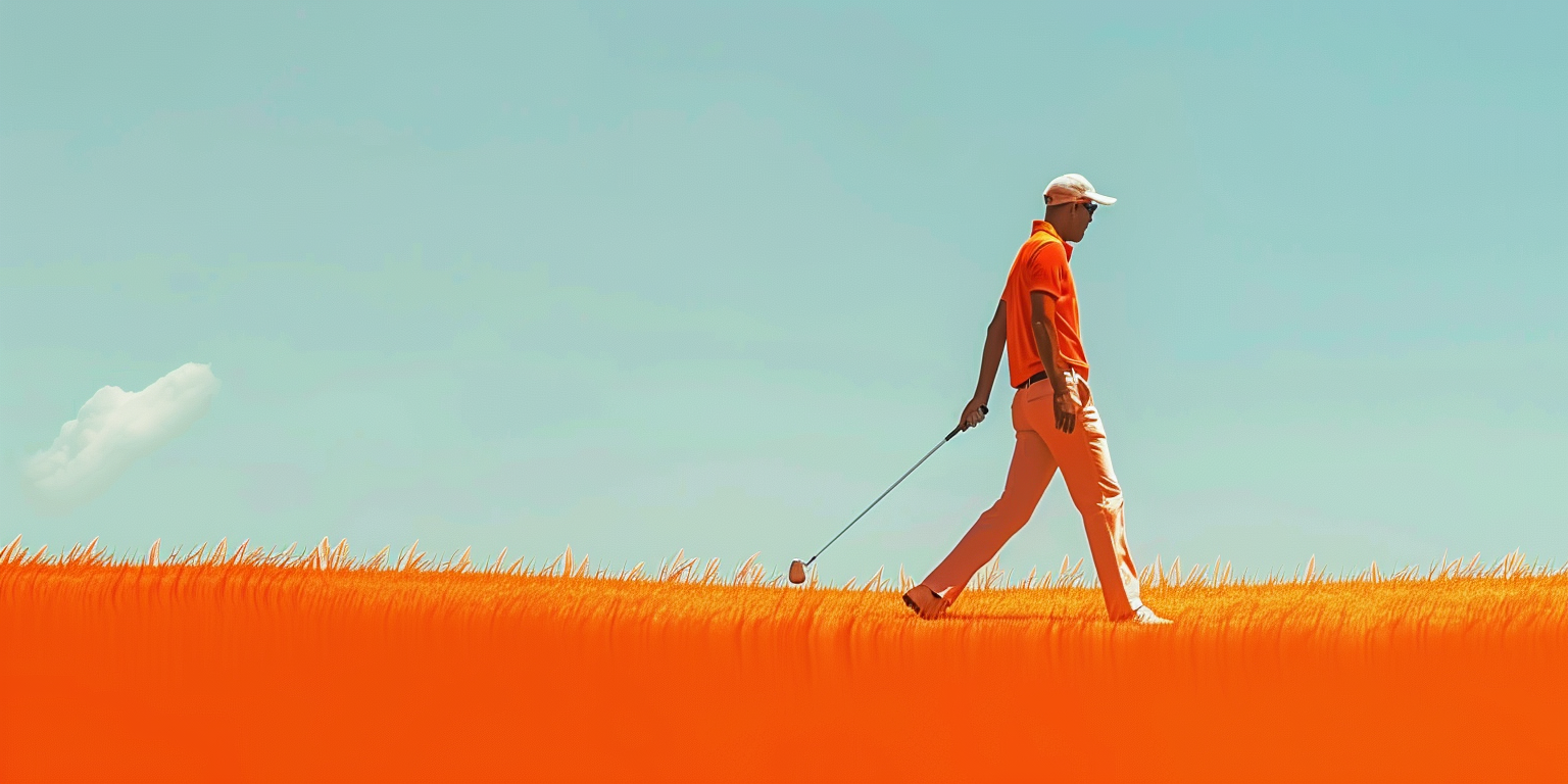 Golfer Walking on Course