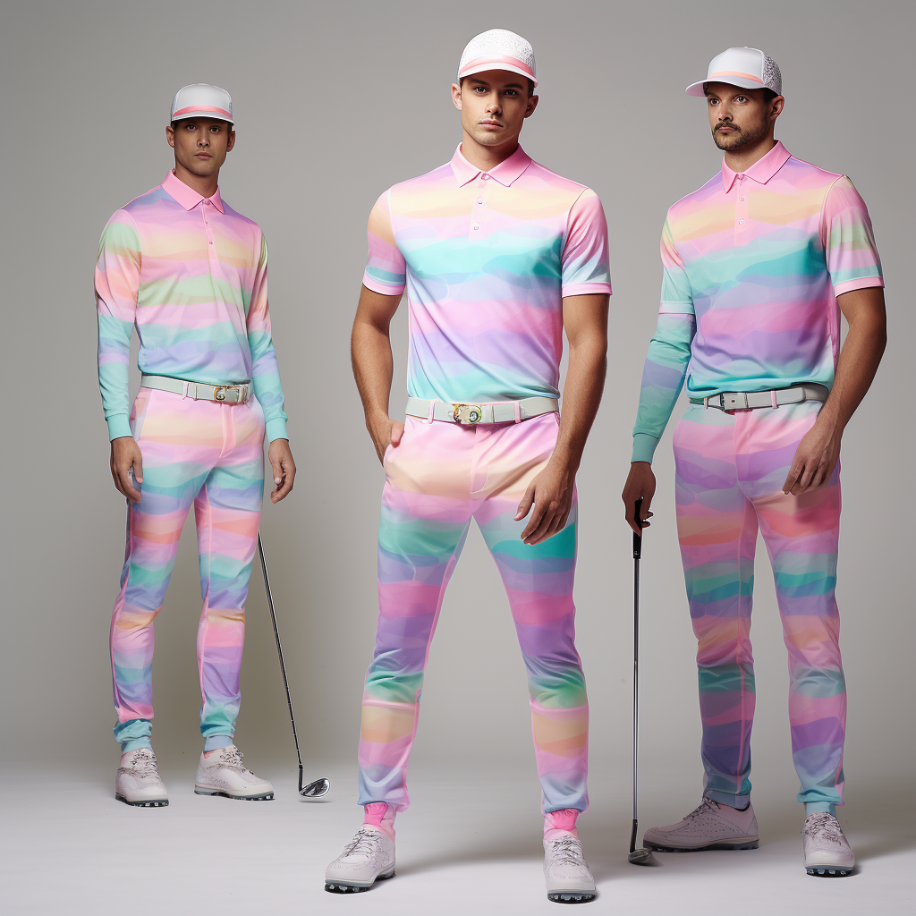 Fashionable golfers in chic Missoni-inspired attire