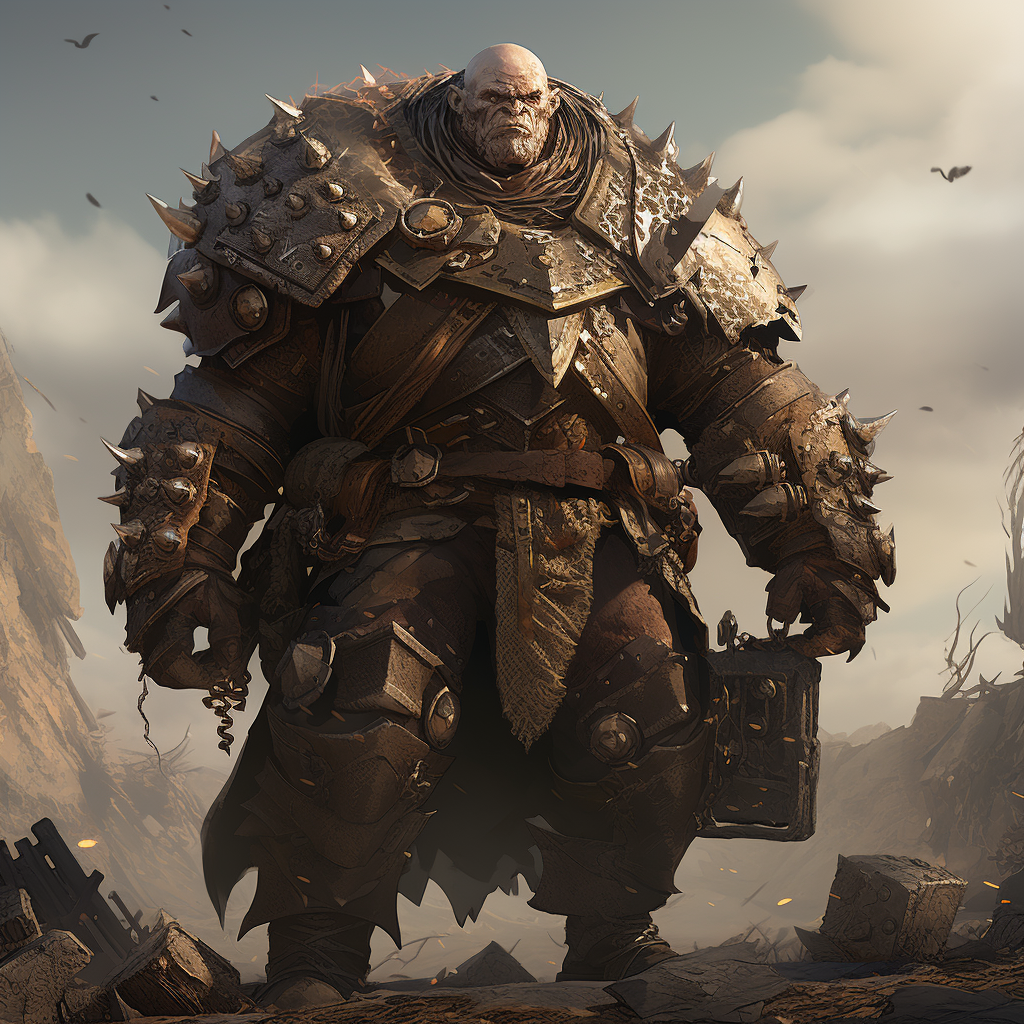 Goliath in Full Plate Armor with Trinkets