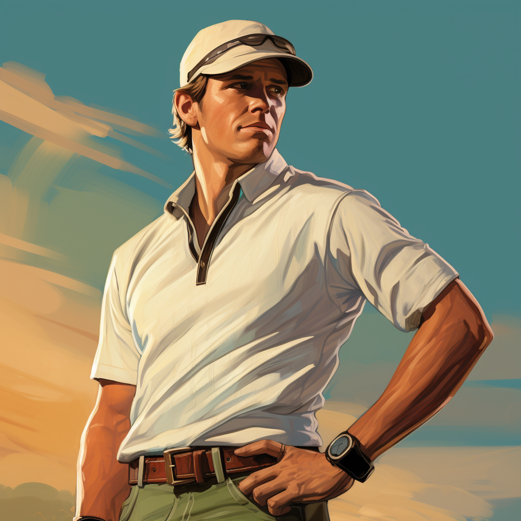 Fashionable golfer with belt