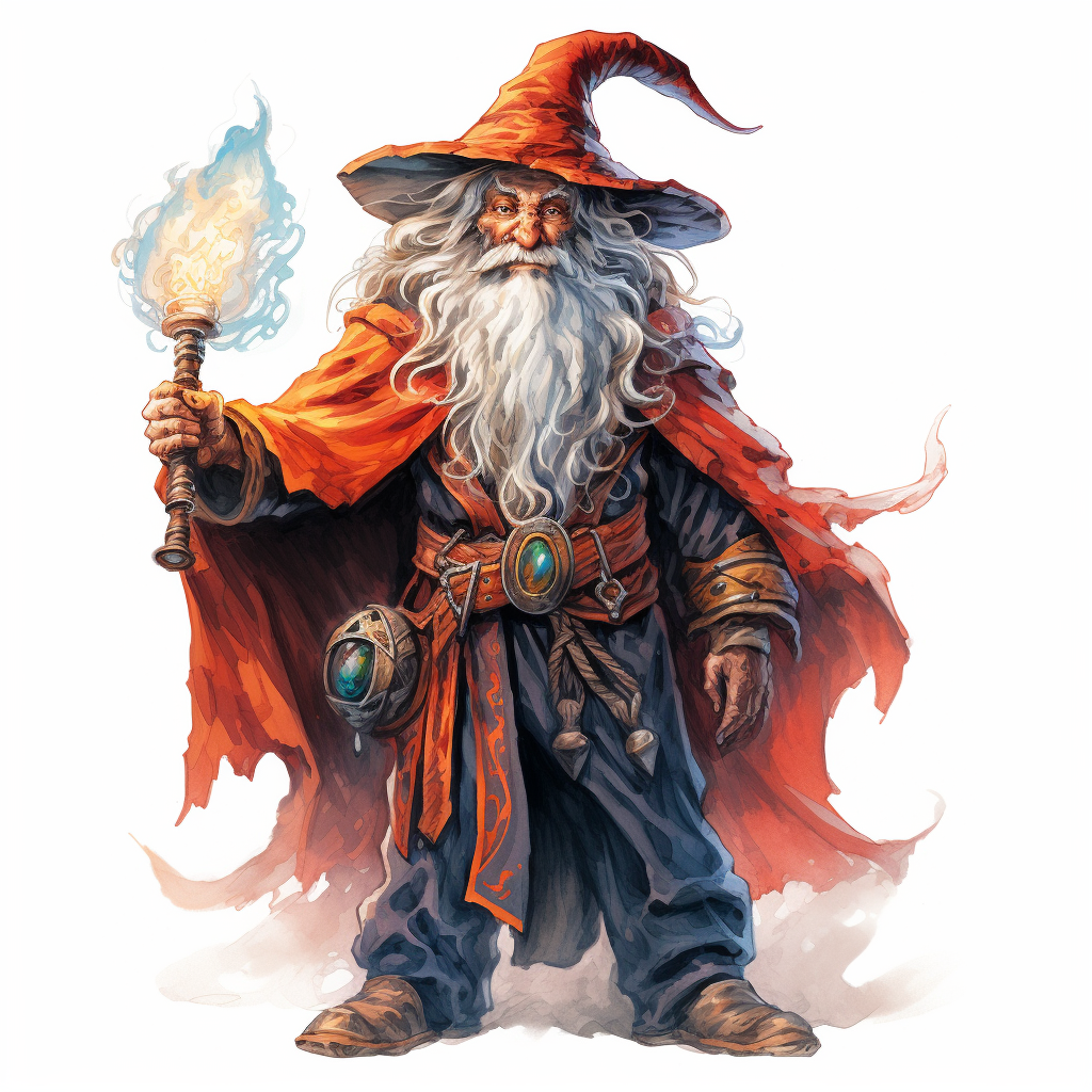 Friendly sorcerer casting spells in fantasy artwork