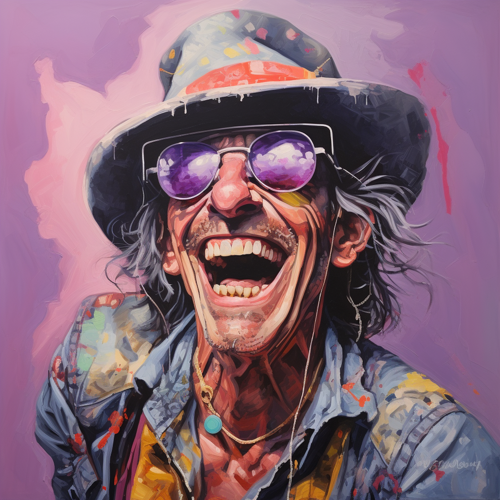 Goofy Keith Richards Character Selling Soul