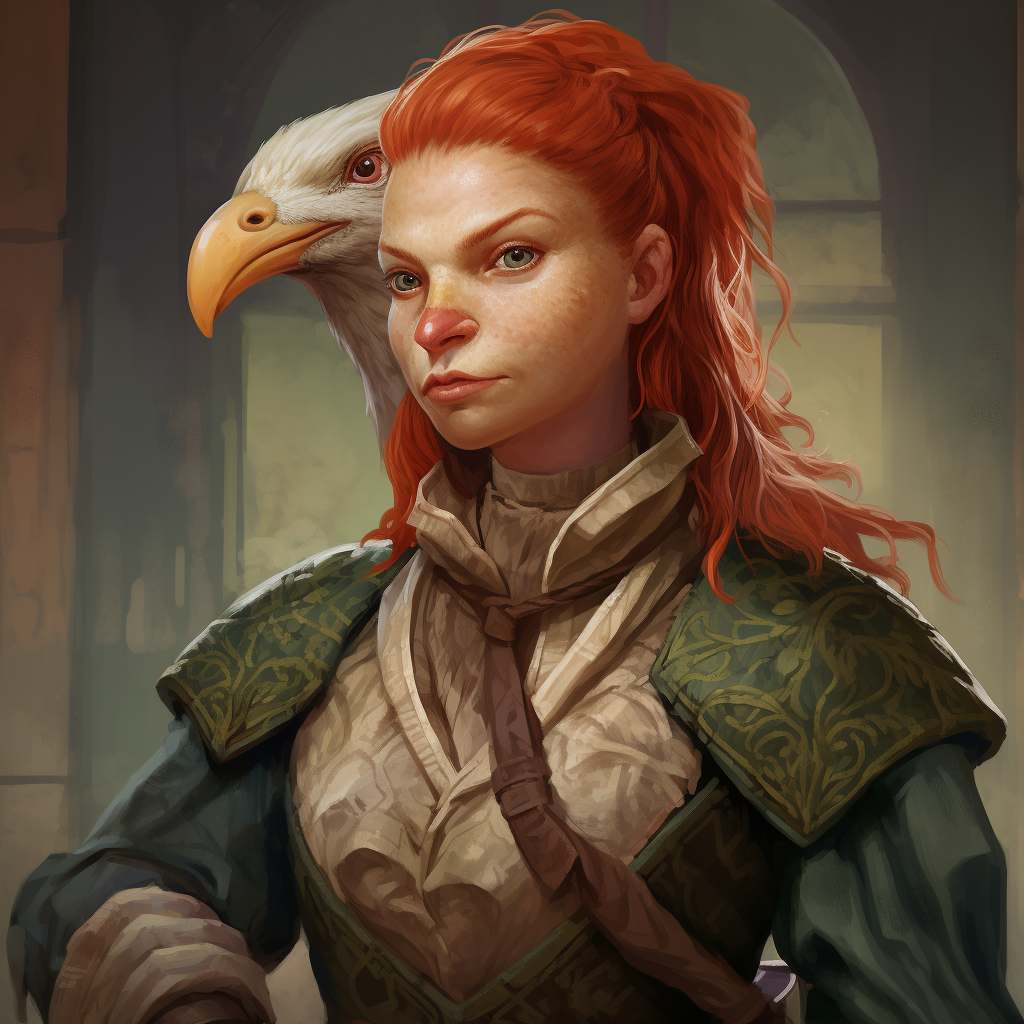 Female druid with silly goose theme